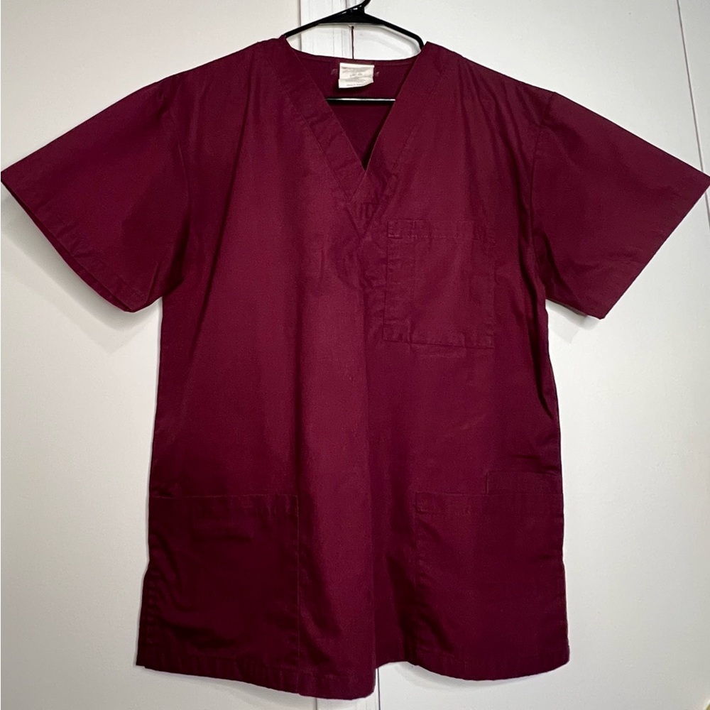 Men's Burgundy V-Neck Shirt